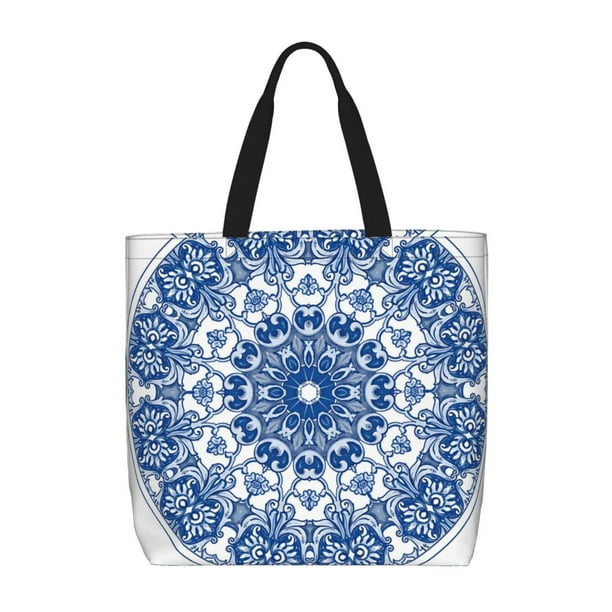 Easygdp Blue Watercolor Bolsa Tote para Mujer, Bolso de Hombro para Trabajo, Playa, Viajes, Compras y Supermercado