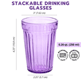 thumbnail image 4 of STPgoods Lavender Faceted Stackable Drinking Glasses Set 4 Pcs 8.45 fl oz Glass Tumbler Set Water Glasses, Purple, 4 of 9
