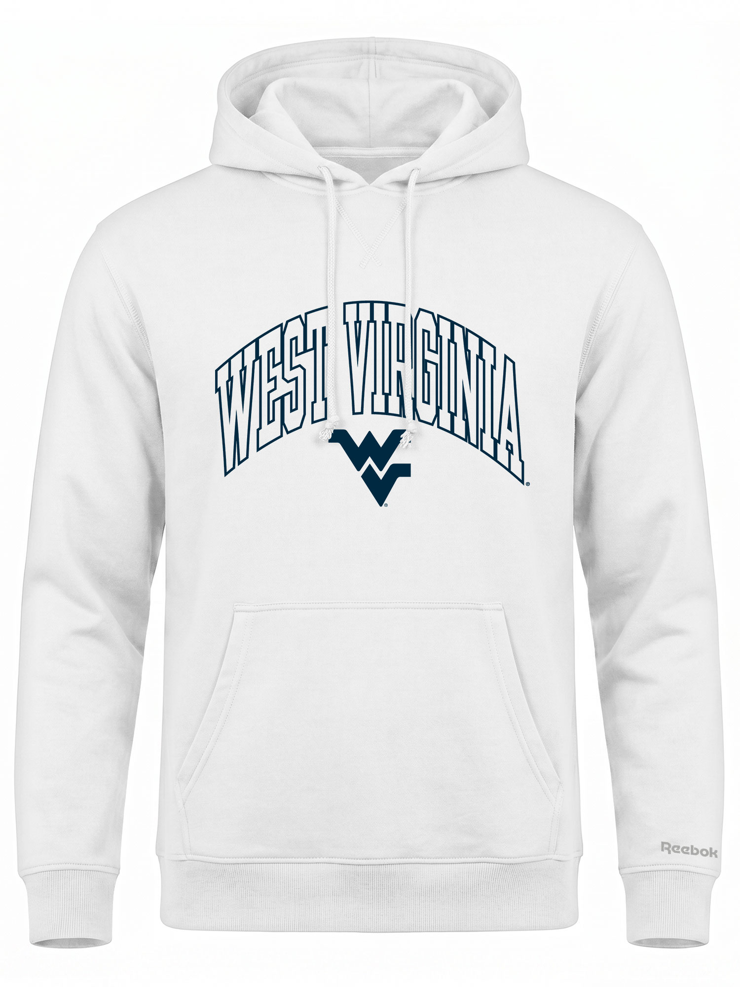 West Virginia Mountaineers Reebok Mens White Hooded Sweatshirt
