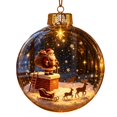 thumbnail image 2 of Clear Christmas Diorama Bauble Ornament 2D Winter Scene Festive Christmas Tree Hanging Decor for Mantel Window Holiday Gift Idea, 3.15In #, 2 of 7