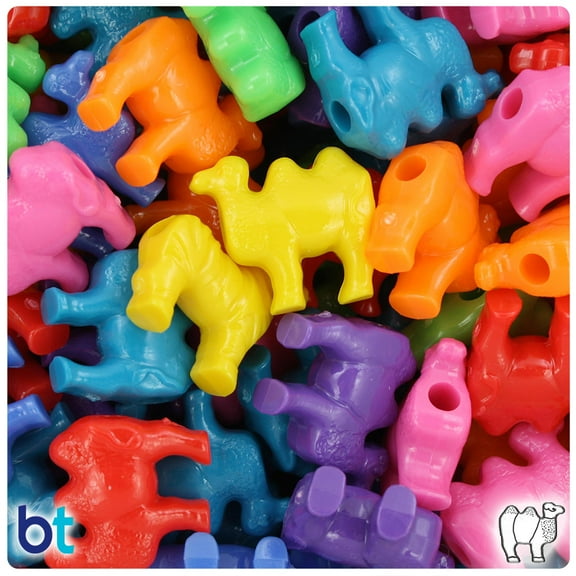 BeadTin Circus Mix Opaque 21mm Camel Pony Beads (24pcs)