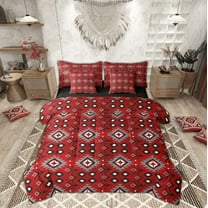 Manfei Hippie Geometric Aztec Twin Bedding Sets 7-Piece, Tribal Western Bohemian Bedding Comforter Set, Mandala Theme Reversible Sheet Sets, Breathable Home Decor