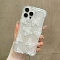 thumbnail image 4 of Funda transparente de mariposa blanca de dibujos animados para iPhone 16 15 14 13 12 Mini 11 Pro Max X XR XS 7 8 Plus SE2 funda suave con cojín de aire, 4 of 5