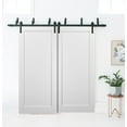 thumbnail image 3 of Barn Bypass Doors 72 x 84 with 6.6ft Hardware | Quadro 4111 White Silk | Sturdy Heavy Duty Rails Kit Steel Set | Double Sliding Panel Door, 3 of 6