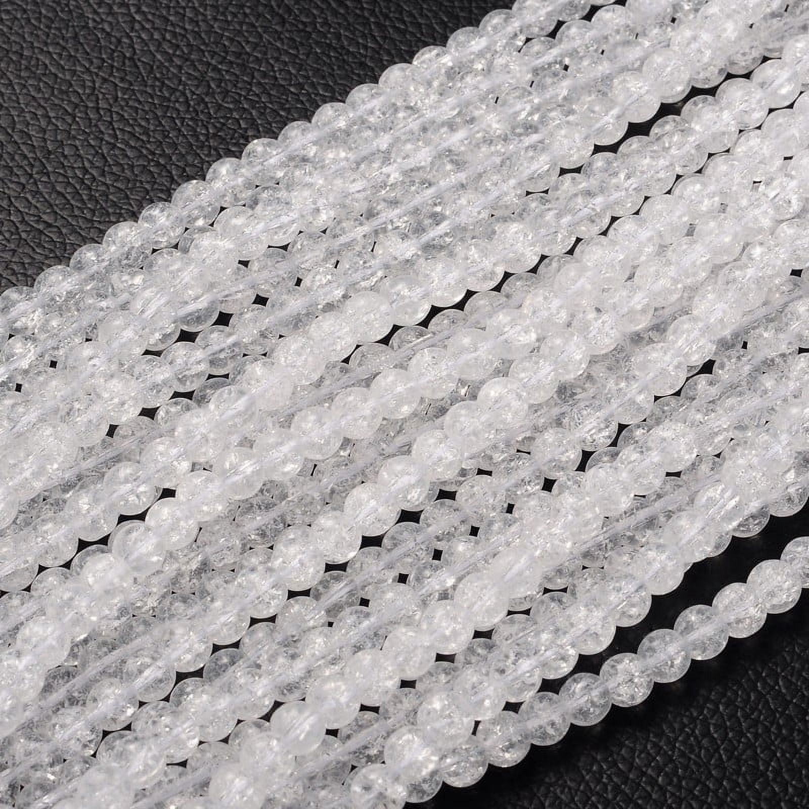 20Strand Synthetic Crackle Quartz Beads Strands Round Synthetic Crystal Clear Clear 6mm Hole: 1mm about 68 pcs/strand 15.5 inch