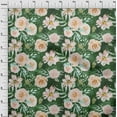 thumbnail image 4 of oneOone Velvet Forest Green Fabric Leaves & Clover Quilting Supplies Print Sewing Fabric By The Yard 58 Inch Wide, 4 of 7