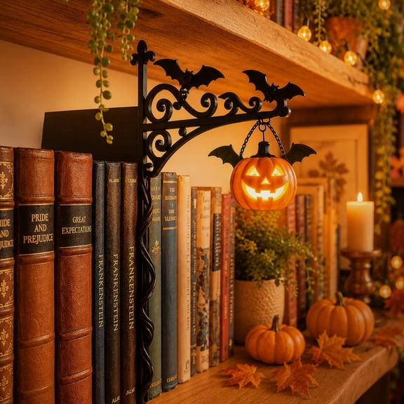 Cozy Lantern for Bookshelf, Decorative LED Book Lantern Lamp, Vintage Foldable Bookshelf Night Light, Warm Ambient Reading Light for Bedroom, Living Room, Library and Home Decor