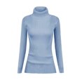 thumbnail image 2 of Jersey v28 de manga larga de punto con cuello alto elástico para mujer, 2 of 5