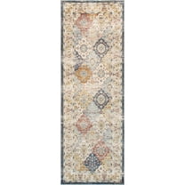 Pasargad Home Heritage 2.06' x 10' Power-Loomed Light Blue/Multi Runner Rug, For Indoor Space and all Age of Group