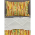 thumbnail image 3 of Floral Comforter & Sham Bedding Set, Colorful Skew Vertical Waves Pattern Accompanied with Clover Inspired Ombre Leaves, 3 pcs Duvet Set Microfiber Filling Quilt, 5 Sizes, Multicolor, by Ambesonne, 3 of 4
