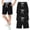 Black, variant on Ruyang 3 Pack Kids Cotton Linen Shorts Solid Casual Elastic Waist Wide Leg Shorts Summer Lightweight Beach Vacation Shorts