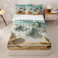 thumbnail image 3 of Homewish Cartoon Turtles Zipper Twin Comforter Sets with Fitted Sheet and 2 Pillowcases for Teens,Boys Girls Coastal Beach Starfish Zipper Bedding Set,4-Piece, 3 of 6