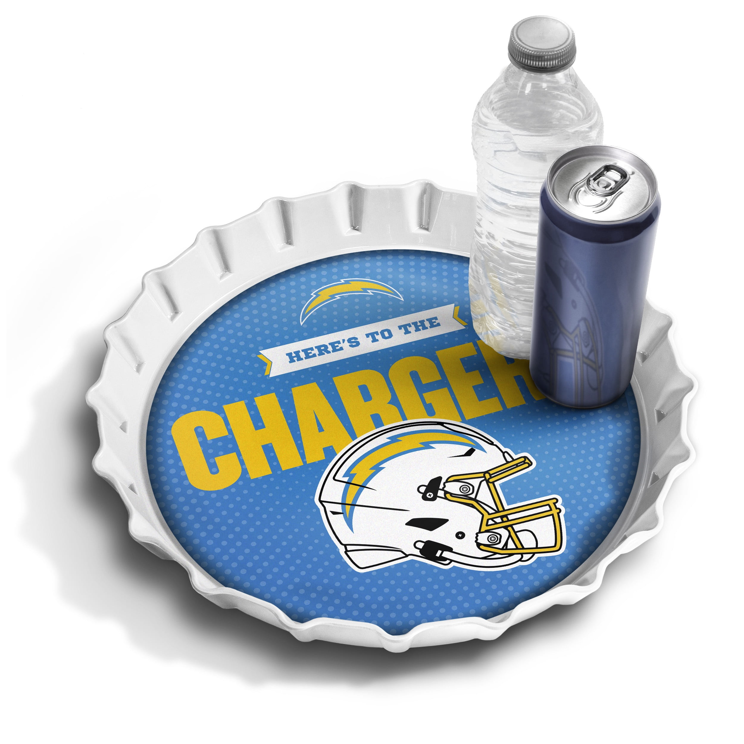 YouTheFan NFL Los Angeles Chargers Bottle Cap Serving Tray