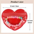 thumbnail image 2 of 100pcs Small Bags for Small Business, 3.5x5 inch Heart-Shaped Jewelry Bags Clear Mylar Ziplock Baggies Cute Packaging Supplies for Bracelet Sample (Red）, 2 of 14