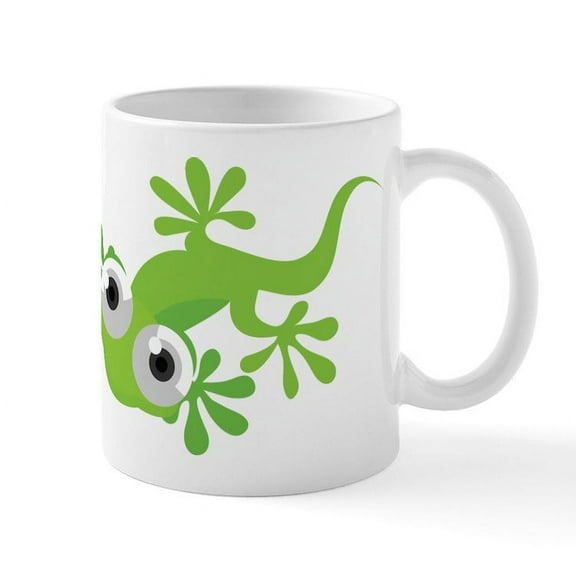 CafePress - Cartoon Gecko Mug - 11 oz Ceramic Mug - Novelty Coffee Tea Cup