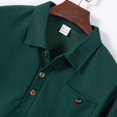 thumbnail image 6 of Men Polo Shirts Fall Winter Long Sleeve Tops Solid Color Button Down Collared Casual Soft Dress Shirts for Men, 6 of 9