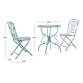 thumbnail image 6 of SAFAVIEH Semly Rustic Outdoor Patio 3 Pc Bistro Set, Antique Blue, 6 of 8
