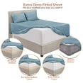 thumbnail image 5 of Nestl Extra Deep Pocket Split King Sheets - 6 Piece Soft Microfiber Bed Sheets Set Fits 18"-24" Mattresses, Stone Blue, 5 of 5