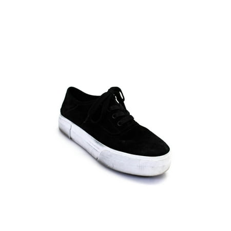 

Pre-owned|Vince Womens Lace Up Low Top Sneakers Black White Suede Size 6M