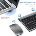 thumbnail image 3 of Wireless Keyboard and Mouse Ultra Slim Combo, 2.4G Silent Compact USB 2400DPI Mouse and Scissor Switch Keyboard Set with Cover, Batteries Included, for PC/Laptop/Windows/Mac - Gray Black, 3 of 6