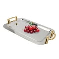 thumbnail image 4 of 304 Stainless Steel Serving Tray with Golden Handle, Mirror , Round Edge, for Hotel Buffet Use, 4 of 7