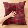 thumbnail image 4 of Christmas Tartan Plaid Throw Pillow, Soft Woven Cotton Cushion with Removable Cover, Festive Holiday Decor for Sofa Couch Living Room, Traditional, Lazyguy, 4 of 7