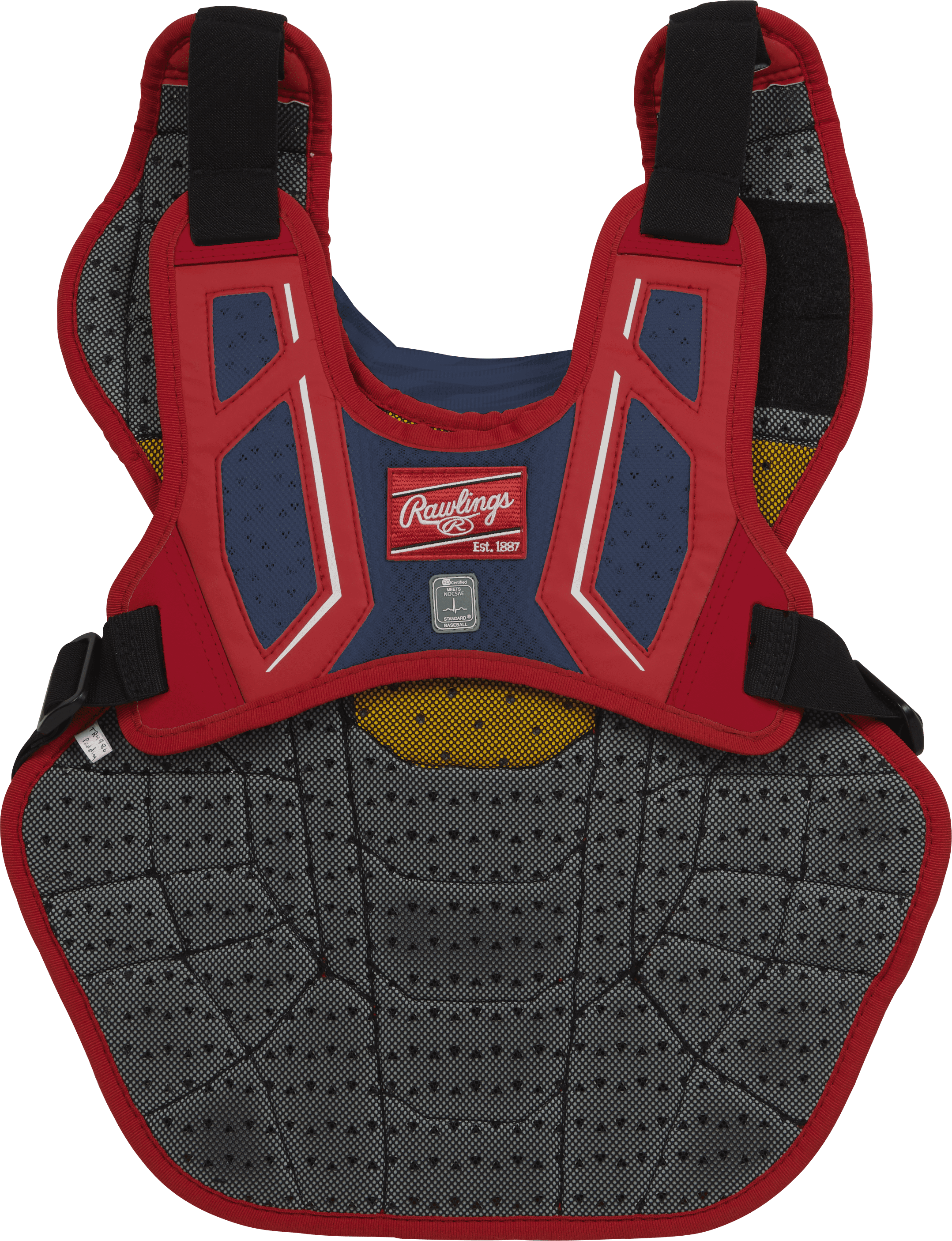 Rawlings Velo Baseball Intermediate Chest Protector | Navy/Scarlet | Intermediate