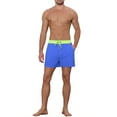 thumbnail image 2 of Unique Bargains Men's Summer Drawstring Waist Solid Color Swim Shorts 30 Blue, 2 of 5