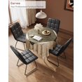 thumbnail image 3 of TacleeKii Dining Chairs Set of 2, Faux Leather Upholstered Dining Room Chairs with Metal Frame, for Kitchen Living Room, Black, 3 of 9