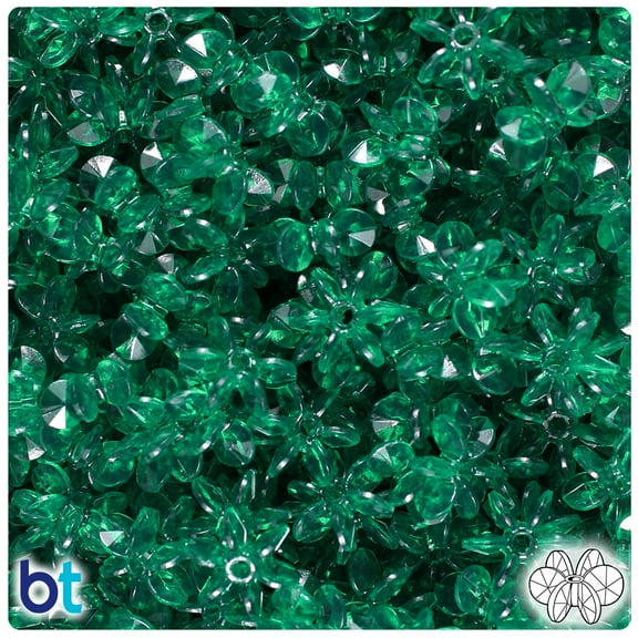 BeadTin Forest Green Transparent 12mm SunBurst Craft Beads (450pcs)