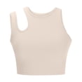 thumbnail image 7 of Women's Cut Out Sleeveless Round Neck Slim Fitted Ribbed Tank Crop Top Summer Cami Croset Tops Streetwear, 7 of 7