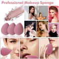 thumbnail image 3 of Juego de esponjas de maquillaje Blender Beauty Foundation Blender, perfectas para maquillaje líquido, en crema y en polvo, esponjas de maquillaje multicolor, color rosa, 8 unidades en una caja, 3 of 5