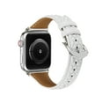 thumbnail image 3 of Bands Compatible with Apple Watch Band 42mm 44mm 45mm 49mm, Argyle Engraved Genuine Leather Wristband Starp for iWatch SE SE2 Series 9 8 7 6 5 4 3 2 1 Ultra for Women Men,White, 3 of 9