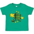 thumbnail image 3 of Inktastic St. Patrick's Day Plaid Green and Yellow Shamrocks Boys or Girls Toddler T-Shirt, 3 of 5