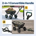 thumbnail image 3 of SPECSTAR 4 Cu.Ft. 660lbs. Poly Garden Cart Dump Wagon, with 2-in-1 Convertible Handle, 10" All Terrain Wheels,Quick Release System,Heavy Duty Utility Trailer Dump Cart for Yard,Landscaping,Warehouses, 3 of 8