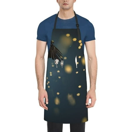 

Pofeuu North American Bald Eagle Print Waterproof Apron with Pockets Adjustable Cooking Aprons Kitchen Bib for Baking Household Cleaning