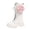 White, variant on LYHao Fashion Autumn Children Girls Sports Shoes Flat Thick Bottom Non Easy To Wear PU Upper Comfortable Boots ,Girls Boots Sizes 10 Gold(3.5-4 Years)