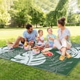thumbnail image 4 of EastVita 9 X 12 ft Plastic Green White Rectangular Beach Front Porches Patio Picnic RV Camping Garage Wide Leaves Modern Area Rug, 4 of 8