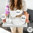 thumbnail image 4 of Home Redefined Serving Tray, Rectangle, Faux Leather with Gold Handles, White, 17.5" x 12", 4 of 7