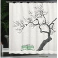 thumbnail image 4 of Ambesonne Winter Shower Curtain, Retro Bench and Tree, 69"Wx70"L, Charcoal Grey Sea Green, 4 of 5