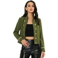 thumbnail image 1 of INSPIRE CHIC Women's 1960 Vintage Steampunk Open Front Button Decor Casual Jacket, 1 of 6