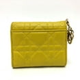 thumbnail image 2 of Pre-Owned Christian Dior Dior Lady Cannage Lotus Wallet Compact Tri-fold Leather... (Fair), 2 of 13