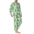 thumbnail image 2 of Bingfone Men's Pajama Set 2 Piece Loungewear PJs, Long Sleeve with Pajama Pants-Cute Dinosaurs in Space, 2 of 7