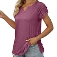thumbnail image 6 of Giftesty Women Loose Casual Short Sleeve V-Neck Solid Casual Blouse T-Shirt Tunic Tops, 6 of 9