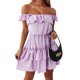 thumbnail image 1 of Txlixc Vestido de Mujer con Hombros Descubiertos, Color sólido, sin Mangas, con Volantes, de Longitud Media, para Fiesta, Club Txlixc Home Furnishing, 1 of 5