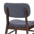 thumbnail image 5 of Noble House Colleen Mid-Century Fabric Dining Chairs, Set of 2, Charcoal, Walnut, 5 of 7