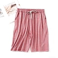 thumbnail image 2 of Raeneomay Women’s Plaid Gingham Graphic Pajama Shorts, Elastic Waist Plus Size Pj Pants Soft Comfy Lounge Sleep Shorts with Drawstring and Pockets, 2 of 7