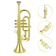 thumbnail image 4 of Juguete de trompeta para niños, juguete de juego de modelo de trompeta, regalos musicales, mini instrumentos de saxofón musicales dorados Feliz Sencillez, 4 of 5