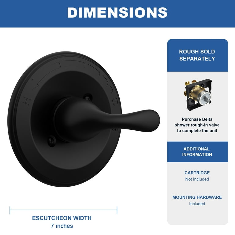 Delta Modern1-Handle Wall Mount Shower Trim Kit In Matte Black Valve Not Included T14269 Bl Pp Delta Modern1-Handle Wall Mount Shower Trim Kit In Matte Black Valve Not Included T14269 Bl Pp