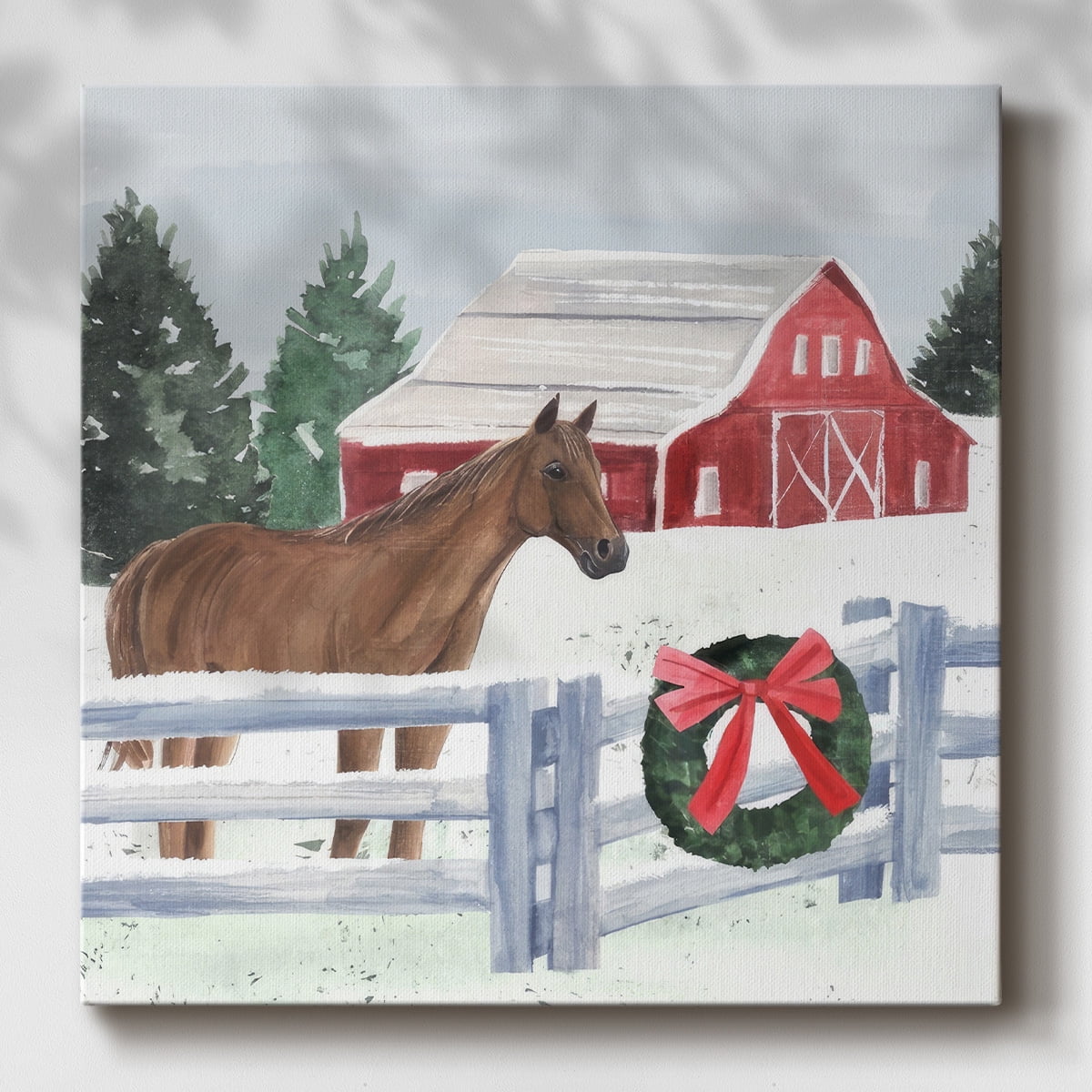 Christmas Farm I- Gallery Wrapped Canvas